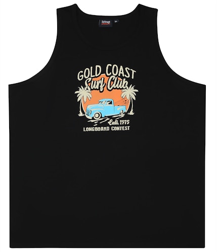 Espionage Gold Coast Print Vest Black